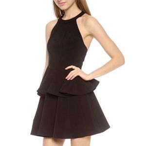 Elizabeth and James Halter Ruffle Tiered Dress Blue Size 10